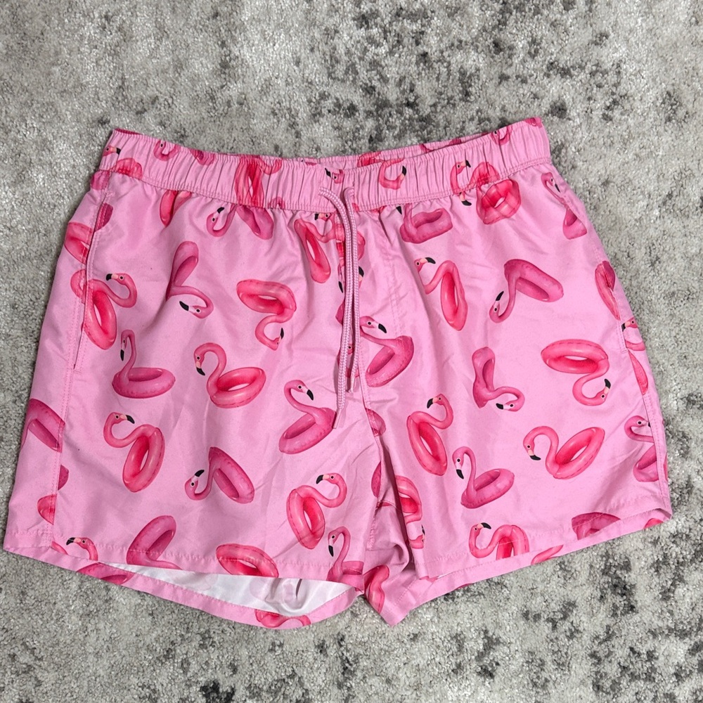 ASOS Pink Flamingo Print Men's Swim Trunks